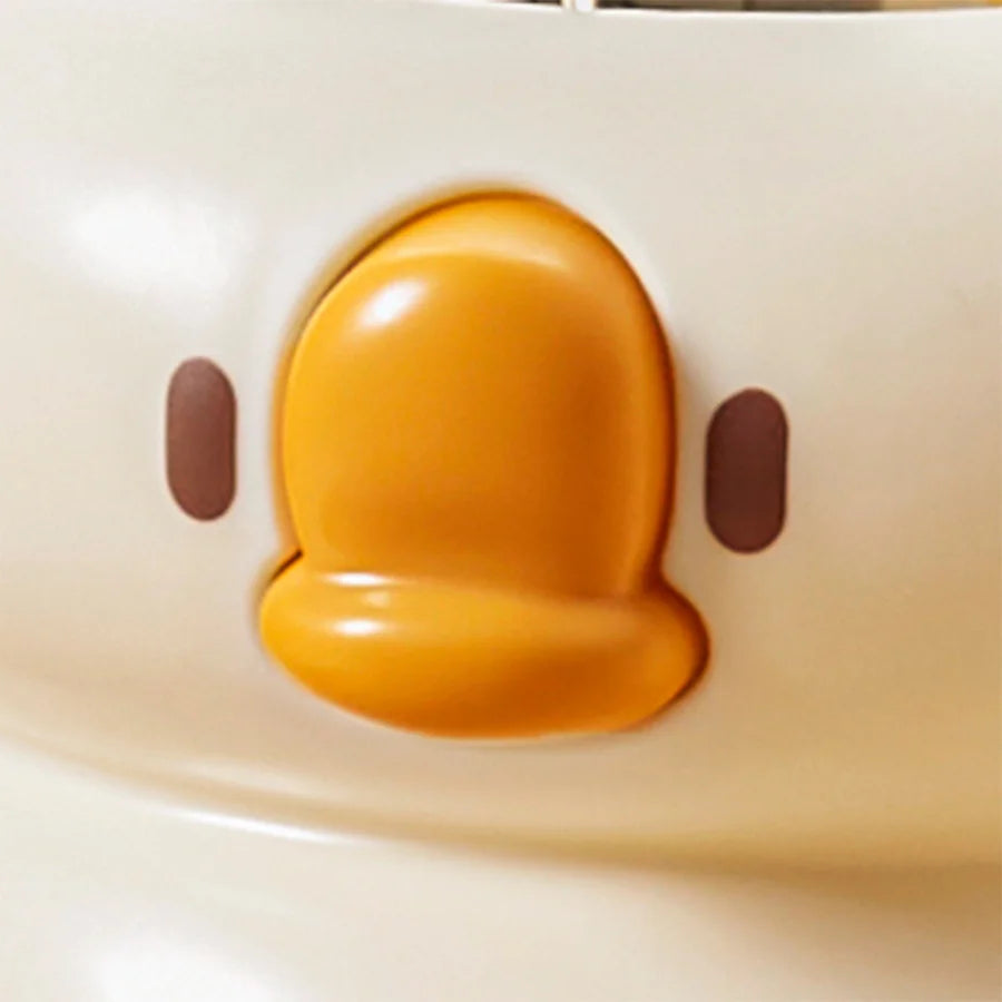 1 Duck Shaped Office Desk Storage Rack - Plastic Pen Holder And Makeup Brush Holder, Suitable For Offices, Homes, Students, Etc